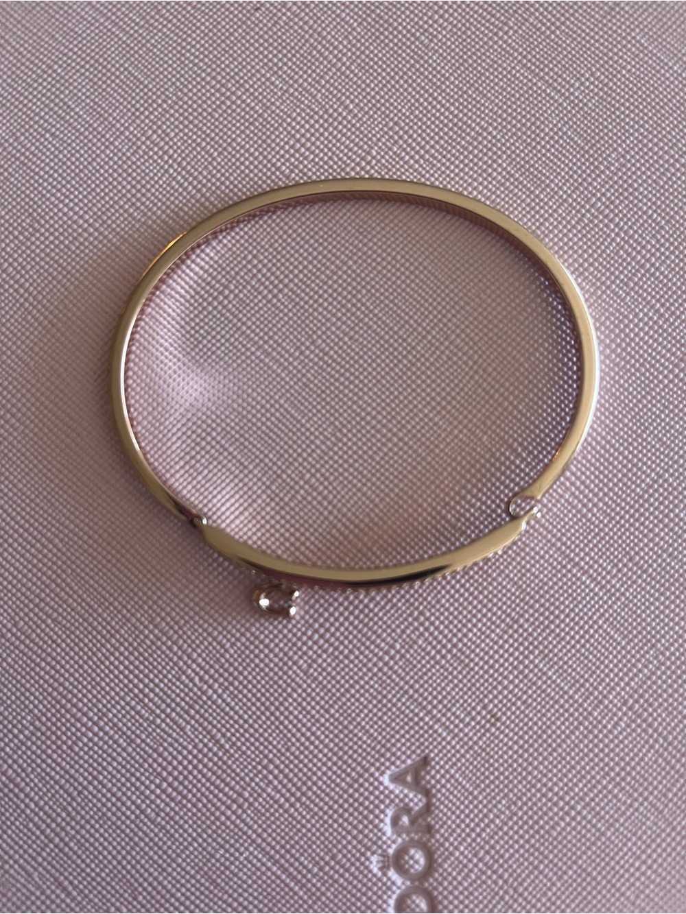 Coach Rose Gold-tone Crystal Pavé Slim Bangle Bracelet - Picture 3 of 3